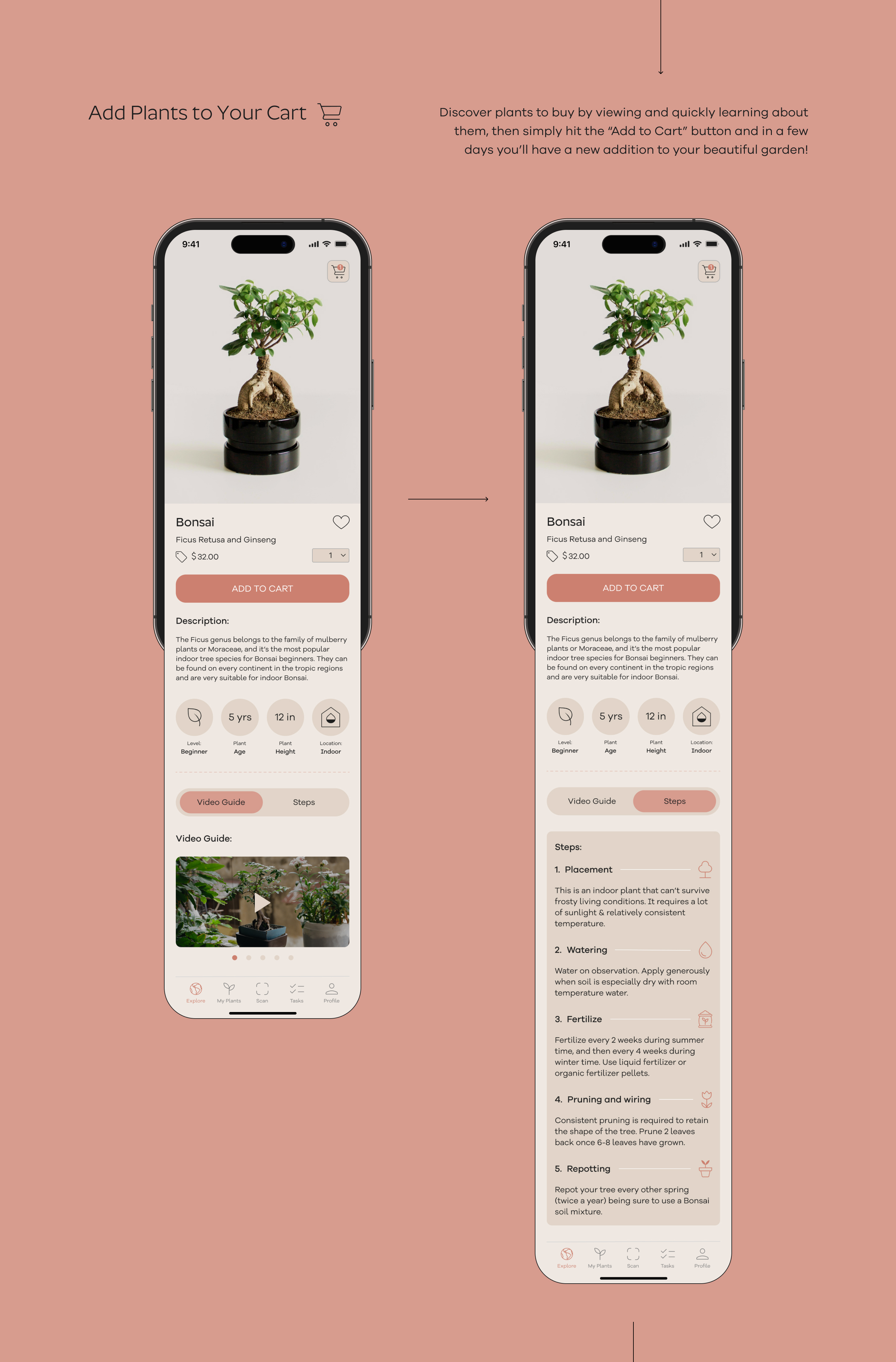 Seedly: Add Plants to Your Cart Screens